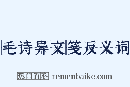 毛诗异文笺反义词是什么意思的图片